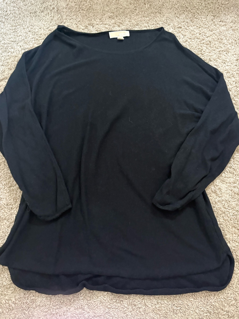 Michael Kors Black Long Sleeve Lightweight Top